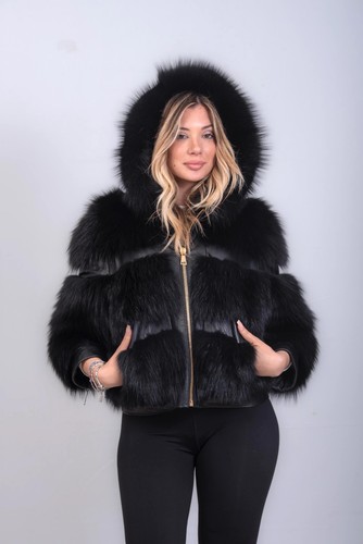 Schwarze fuchsjacke - schwarze,