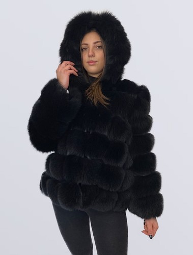 Schwarze fuchsjacke - schwarze,
