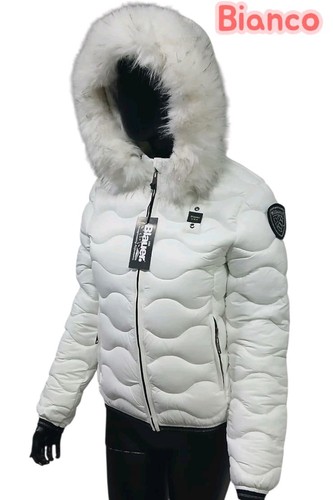 Blauer damen daunenjacke - daunenjacke, weiß