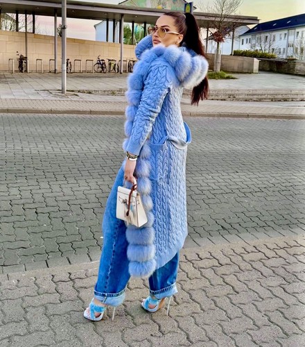 Pelz strick jacke - pelz,