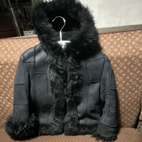 Mädchen lammfelljacke schwarz - mädchen,