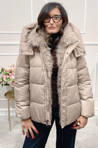Damen winter daunenjacke fell - damen,